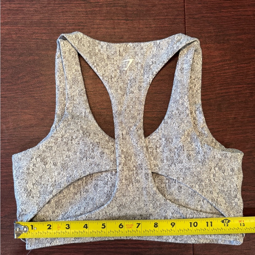 Gymshark Gray Cutout Strappy Back Sports Bra Size M Activewear Athleisure Gym - Picture 5 of 8
